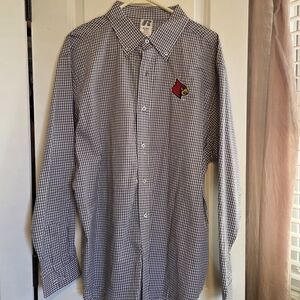 Russell Athletic Men's Navy and White Checkered Shirt